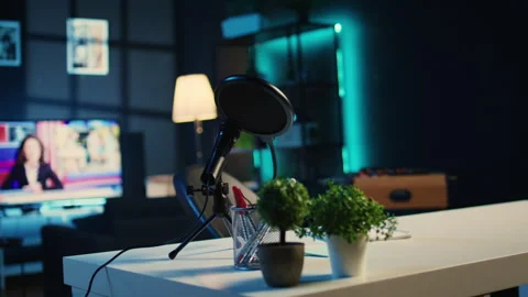 Empty home studio with recording devices Stock Footage 253751968