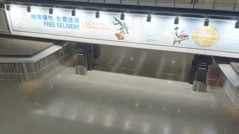 Empty Hong Kong airport Stock Footage 209802415