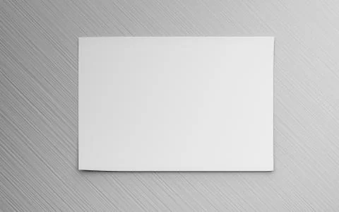 Empty horicontal blank sheet isolated on grey to replace your design 3d イラスト素材