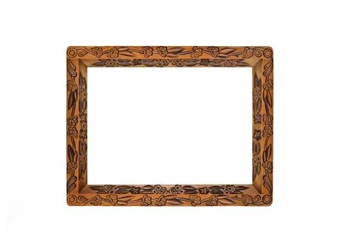 Empty horizontal carved frame Stock-Fotos