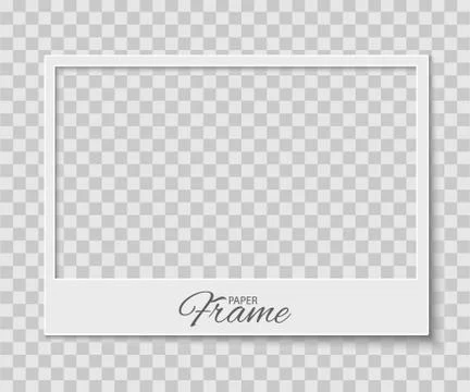 Empty horizontal white photo frame with an inscription. Vector illustration Stock Illustration