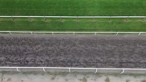 Empty Horse Racing Dirt Track Stock Footage 334905959