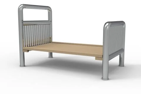 Empty hospital bed 3D rendering Stock Illustration