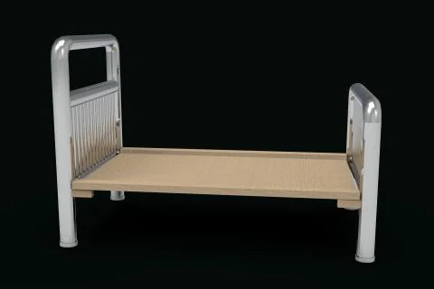 Empty hospital bed 3D rendering Illustrazione stock