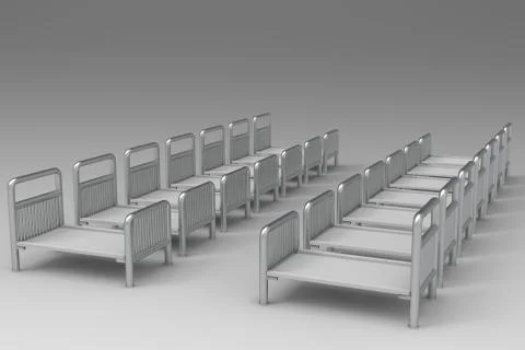 Empty hospital bed 3D rendering Stock Illustration