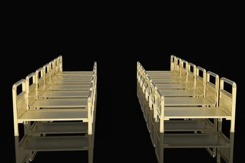 Empty hospital bed 3D rendering Stock Illustration