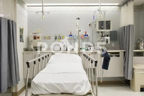 Empty Hospital Bed In Emergency Room