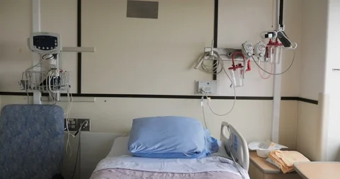 Empty Hospital Bed Stock Footage 97366447