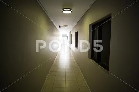 Empty Hospital Corridor