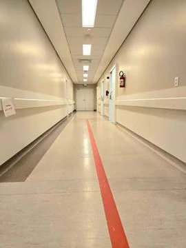Empty hospital corridor Stock Photos