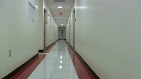 Empty Hospital Hallway Patient POV  ED Stock Footage