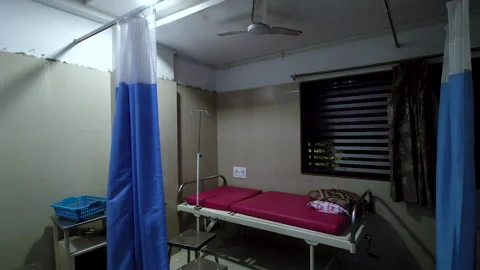 Empty Hospital Room Bed Ward India Healthcare Facility Patient Room Medical Stock Footage 336799092