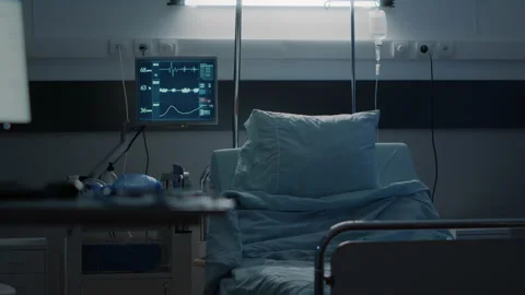 Empty hospital ward designed with medical equipment Stock Footage 157056714