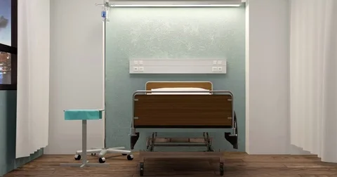 Empty hospital ward Stock Footage 75793171