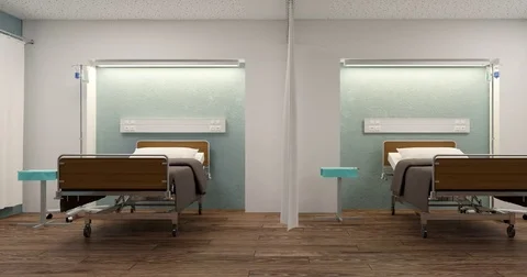 Empty hospital ward Stock Footage 75794254