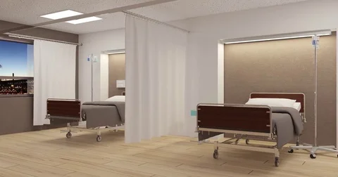 Empty hospital ward Stock Footage 75794814