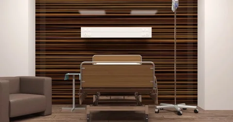 Empty hospital ward Stock Footage 75795108