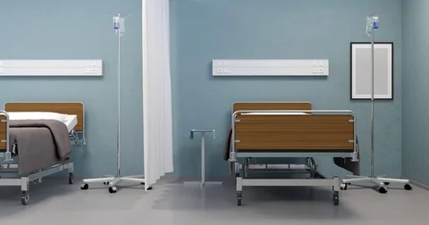 Empty hospital ward Stock Footage 75795245