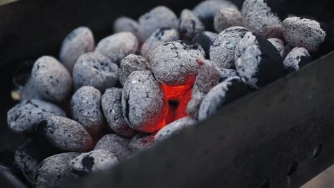 Empty hot charcoal barbecue BBQ grill Stock Footage 242344983