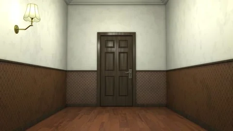 Empty hotel corridor with lights on. Stock Footage 307028255