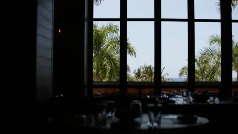 Empty Hotel Dinning Room Stock Footage 105338965