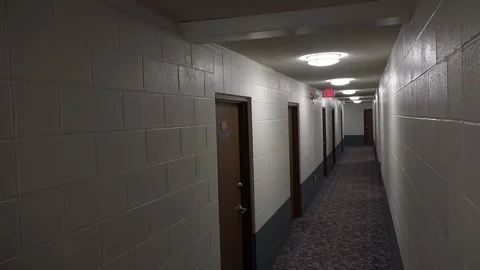 Empty Hotel Hallway Stock Footage 127940696