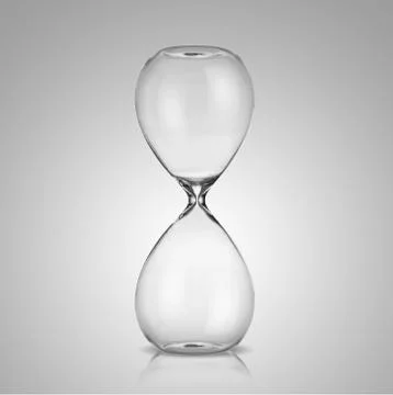 Empty hourglass on gray background Stock Photos