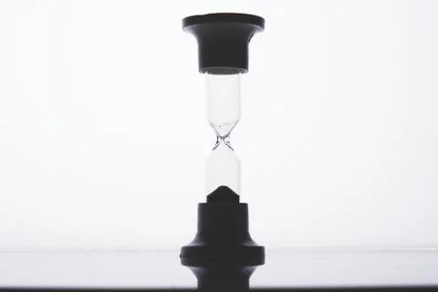 Empty hourglass, time is out, countdown is over Foto stock
