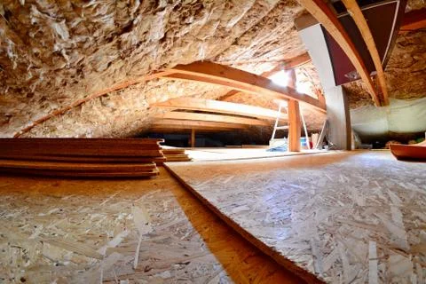 Empty house attic space. Foto stock