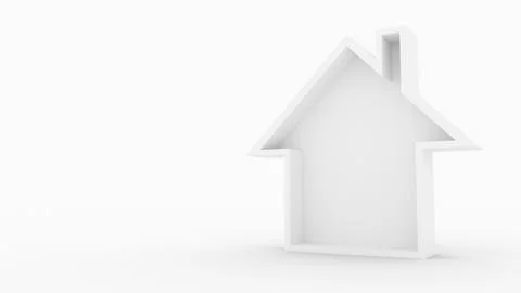 Empty house cross section isolated on white background with copy space. 3d Stock Illustration