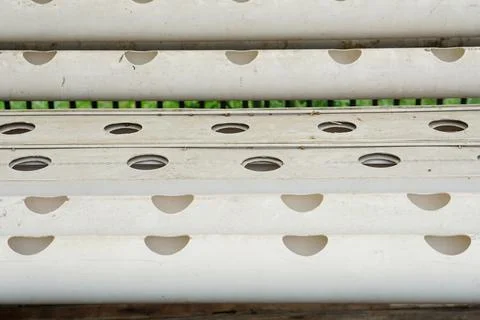 Empty hydroponic pipes Stock Photos