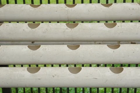 Empty hydroponic pipes Stock Photos