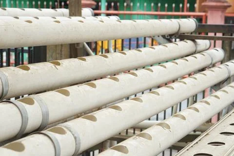 Empty hydroponic pipes Stock Photos