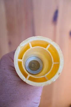 Empty ice cream cone with a 100 forint coin Photos