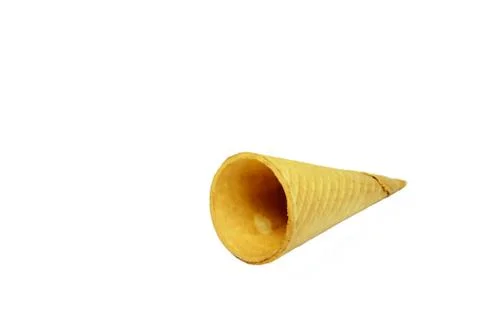 Empty ice cream cone isolated on white background Stock Photos