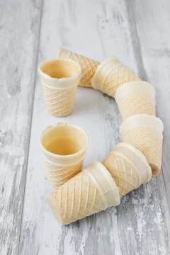 Empty ice cream cones Stock Photos