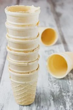 Empty ice cream cones Stock Photos