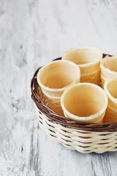 Empty ice cream cones Stock Photos