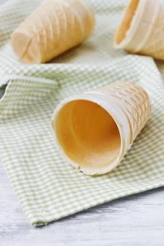 Empty ice cream cones Stock Photos