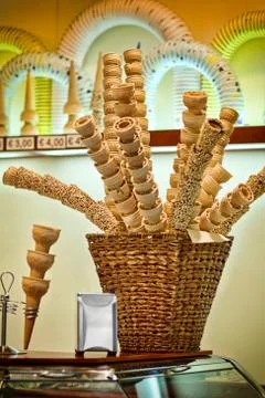 Empty ice cream cones Stock Photos