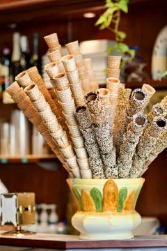 Empty ice cream cones Stock Photos