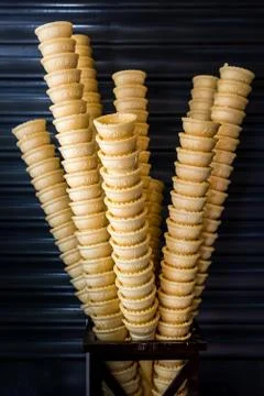 Empty Ice Cream Cones Stock Photos
