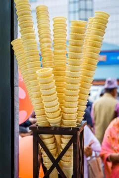 Empty Ice Cream Cones Stock Photos