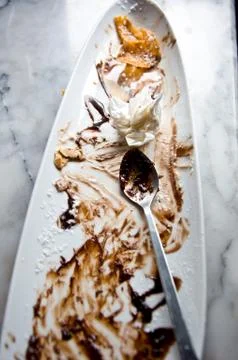 Empty ice cream dish Stock Photos