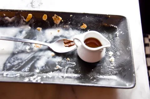 Empty ice cream dish 스톡 사진