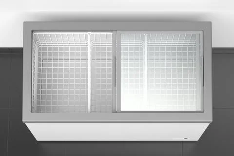 Empty ice cream freezer, top view Stock Illustration
