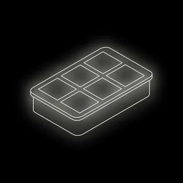 Empty ice cube tray glowing on dark background Stock-Illustration