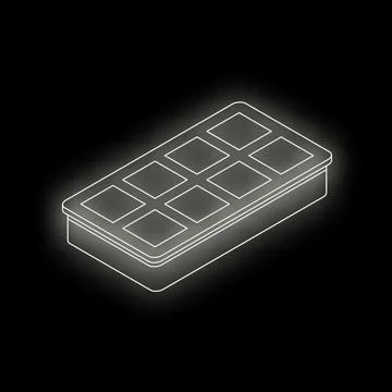 Empty ice cube tray glowing on dark background 库存插图
