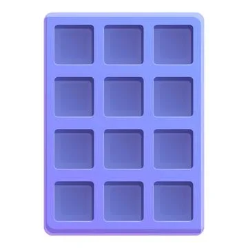 Empty ice cube tray icon, cartoon style Stock Illustration