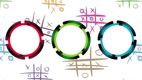 Empty icons on tic-tac-toe Stock Footage 96377608